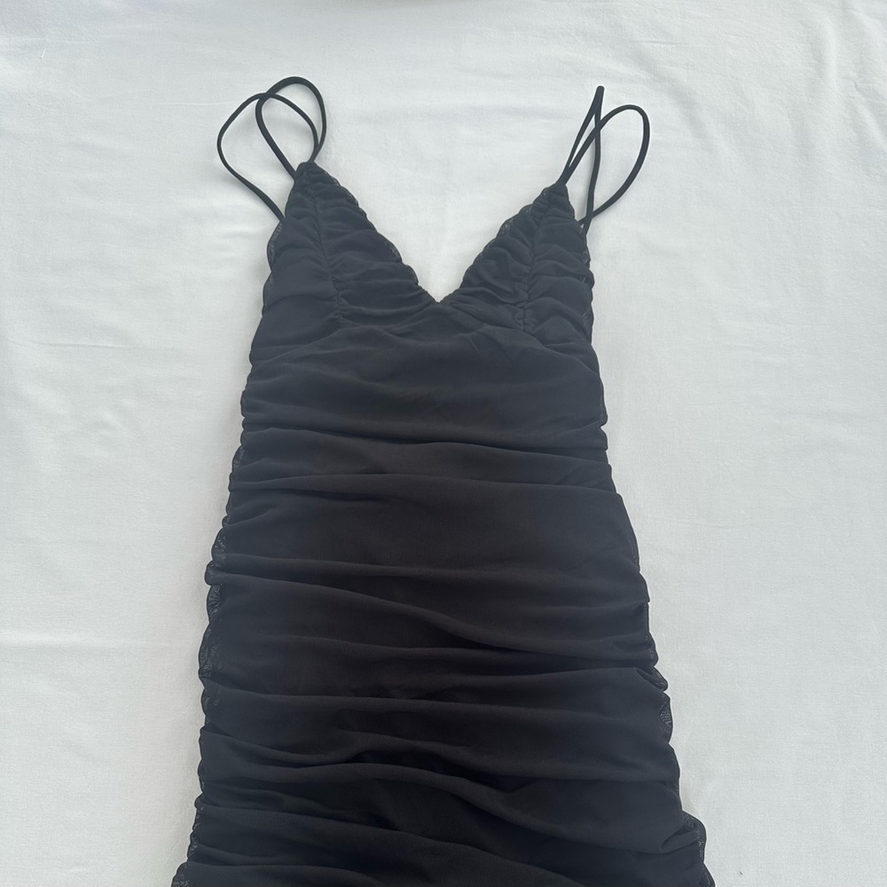 Fashion Nova Black Mesh Mini Dress